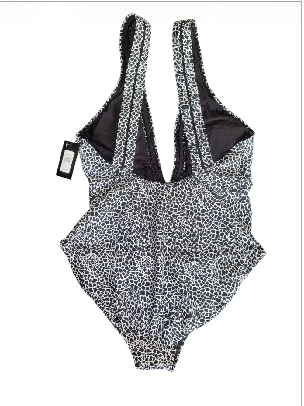 NWT Frederick’s of Hollywood Capri One Piece Swimsuit XL Black White Plunge